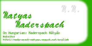matyas maderspach business card