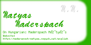 matyas maderspach business card